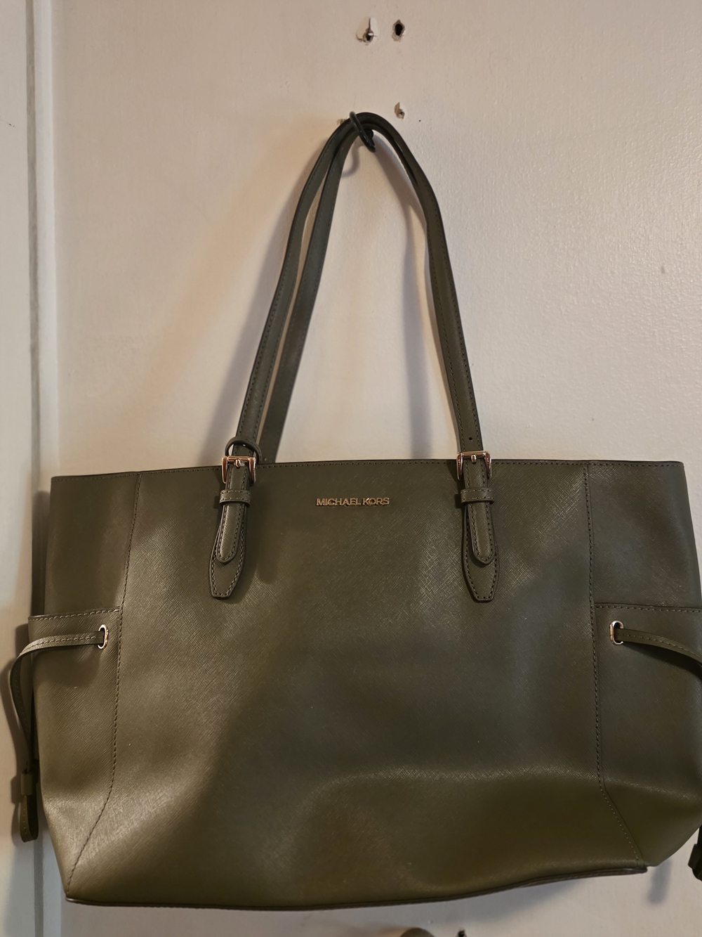 Michael Kors Olive Green Saffiano Leather Tote